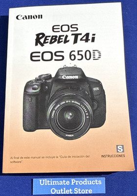 Canon  EOS Rebel T4i  650D Camera Instrucciones Manual - User Guide in Spanish