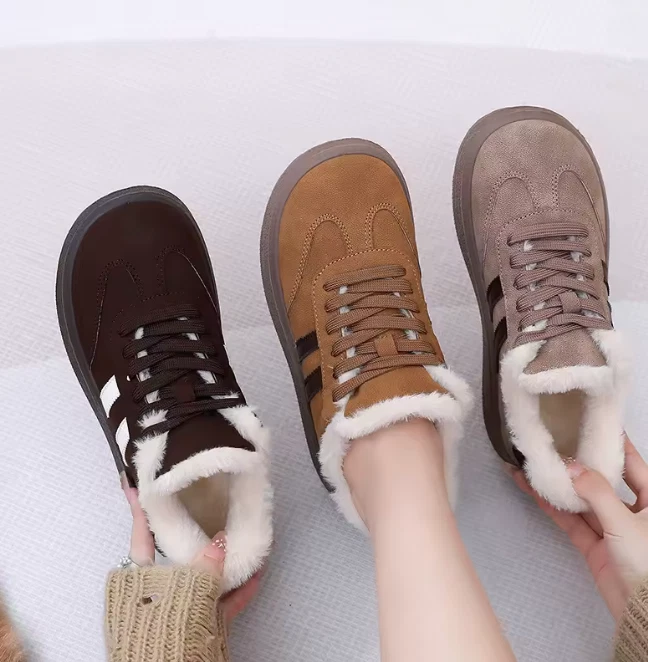 Damen Winter Sneaker warm gefüttert Fleece Turnschuhe mit dicker Sohle - Bild 4 von 4