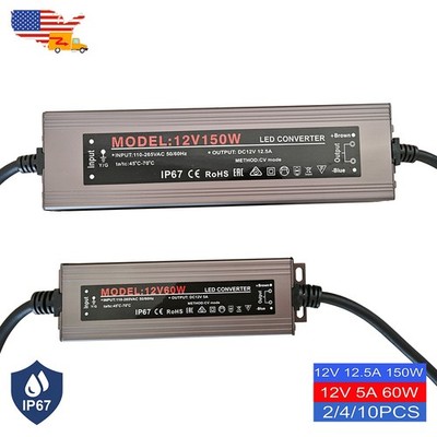 AC 110V To DC 12V Switch Power Supply 60W 5A IP67 Waterproof Outdoor LED Convert