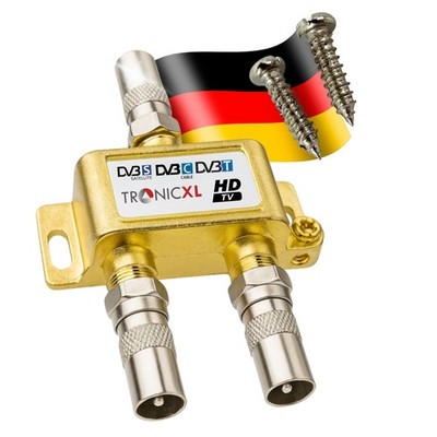 Breitband Kabel Verteiler 2-fach TV Weiche DVB-T Kabelfernsehen DVB-C Splitter