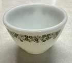 Vintage Pyrex Spring Blossom Creamer Milk Glass Green Floral Trim