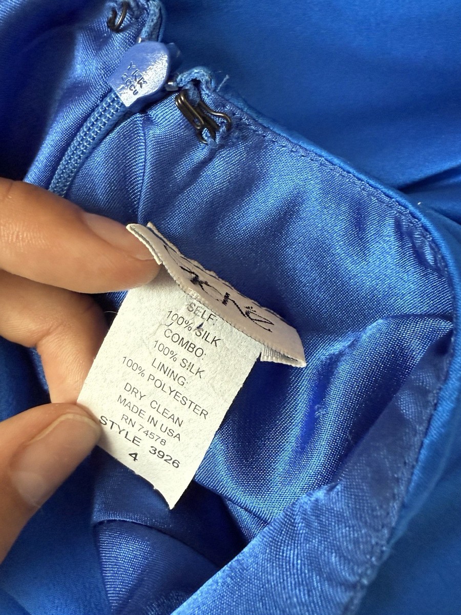 Beautiful Blue 100% Silk Cache Maxi Silk Dress/Gown Size 4 | eBay