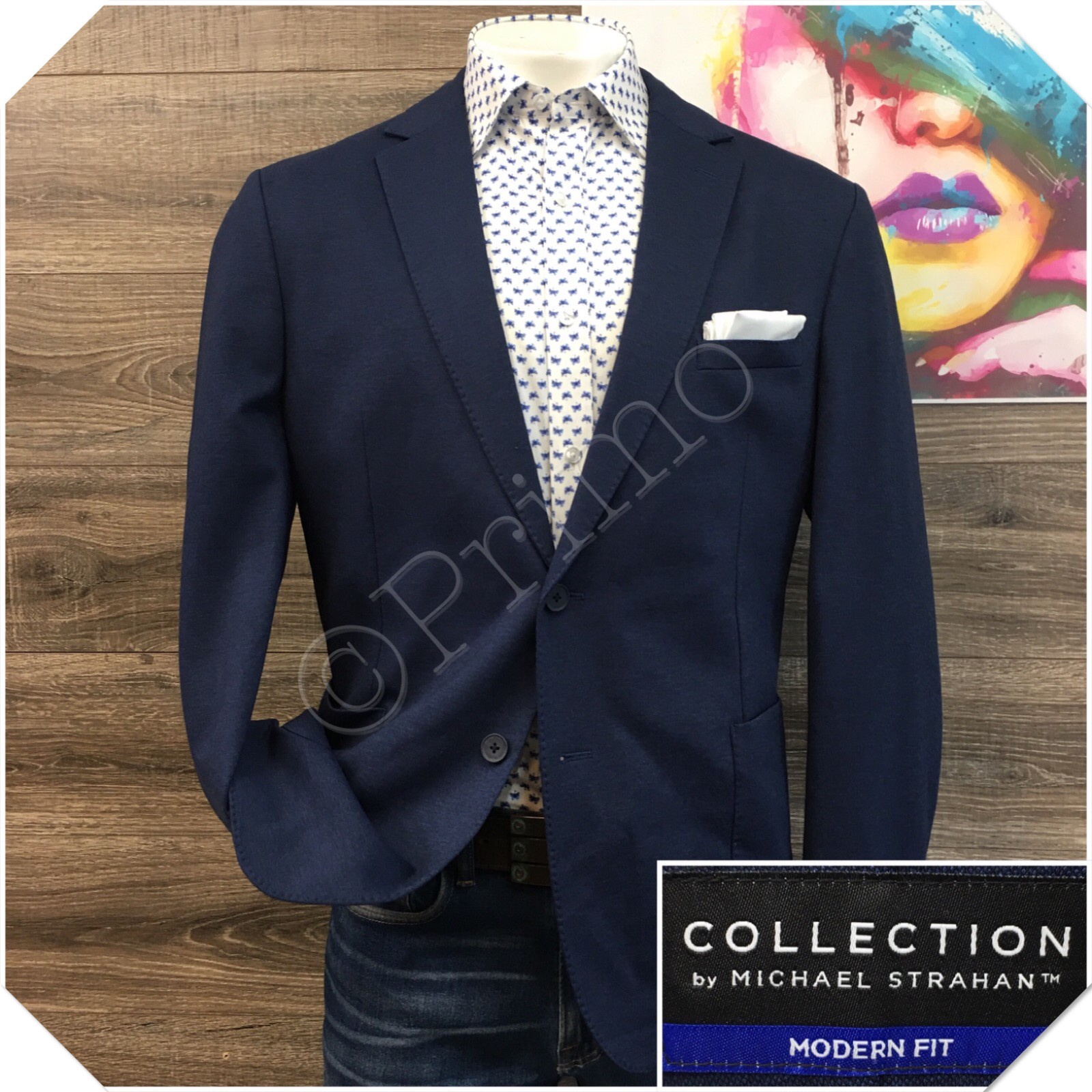 COLLECTION Mens Stretch Jersey Blazer Sport Coat Casual Jacket Size 46R Suit