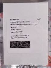 Cole Young /25 Jersey Auto Holo Silver - 2025 Impeccable Elegance #36 - Mariners