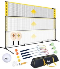 3-in-1 Portable Badminton, Volleyball  Pickleball Net Set, Adjustable Height...