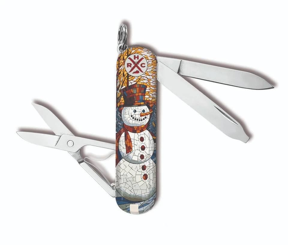 Cuchillos Victorinox Swiss Army Navidad muñeco de nieve vitral CLÁSICO SD Foto 2 de 2