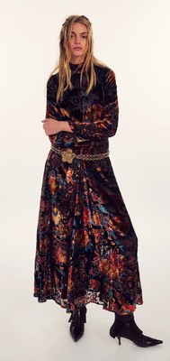 chinese dress ladies George Halley Paisley Velvet Dress – Moore Vintage Archive main image 0