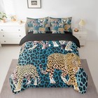  Leopard Comforter Set with Sheets Size Girls Teal Queen Navy Blue and Yellow