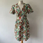 Boden Eve Linen Short Dress Size 10 R Multicolour Floral Pockets BNWT RRP £120