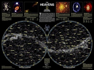 The Heavens laminated by National Geographic Maps 9780792250043