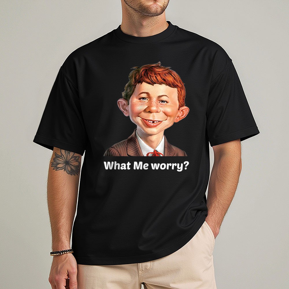 Alfred E Neuman T-Shirt What Me Worry MAD Magazine Retro Funny