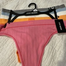 Steve Madden Seamless Thong Panties 5 Pack Underwear Size Large Lingerie