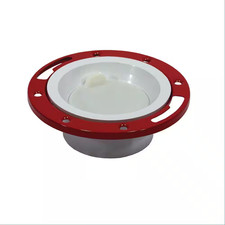 7 In. O.D. PVC Closet Toilet Flange with Metal Ring and Knockout, Fits over 3