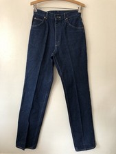 VTG 70s Lee Riders Women  s Union Made Dark Wash Blue Denim Jeans Sz 11