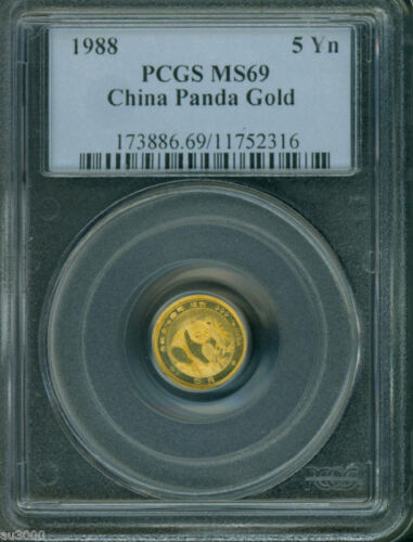 1988 GOLD PANDA 1/20 Oz. PCGS MS69 5-Y MS-69 CHINA 5Y 5-YUAN YN !