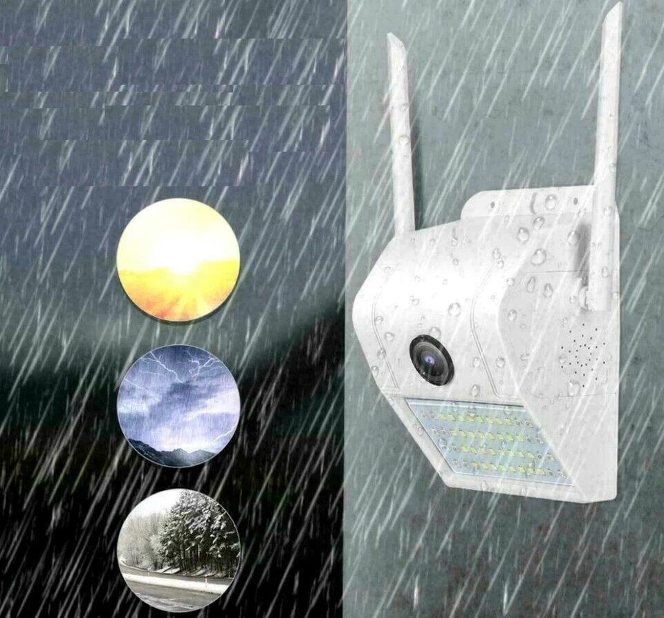 TELECAMERA IP CAM CAMERA A LED 1080P HD INFRAROSSI WALL LAMP ONVIF 180 GRADI APP - Immagine 2 di 4