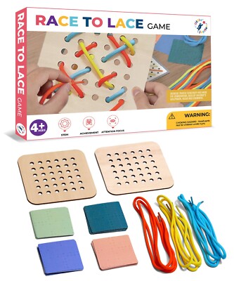 Race To Lace Game - Fun 2+ Player game for 4+ years. Perfect for Travel and Road