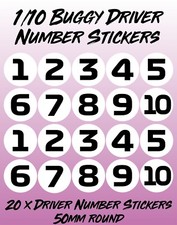 20 x RC 1-10 numbers Stickers 1/10 Buggy Touring car Tamiya 50mm Decals block