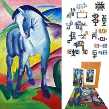 Wooden Puzzle for Adults by FoxSmartBox - Geometric - 300 pieces - Blue Horse