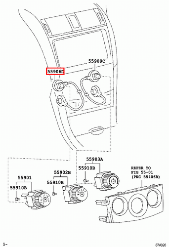 Genuine Corolla ZRE171 ZRE152 ZRE151 ZRE143 Dash Heater Direction Control Cable - Picture 14 of 20