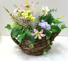 Fiber Optic Floral Coffee or Teapot Design in Wicker