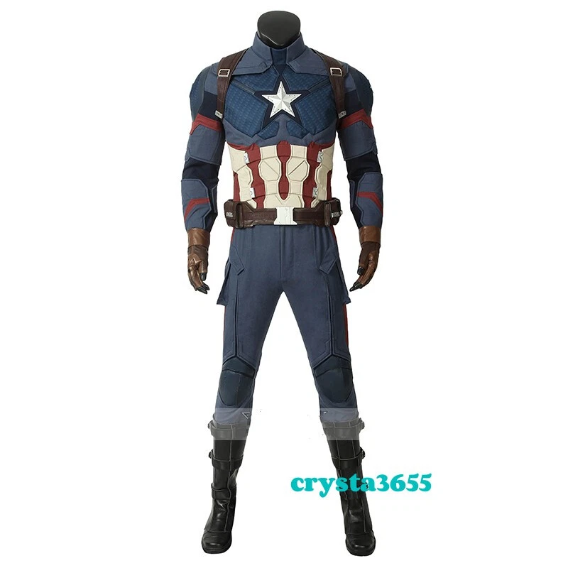 Capitán América 3 Hombres Cosplay Custome Set Monos Máscara Zapatos Guante Cinturón Lote Foto 4 de 4