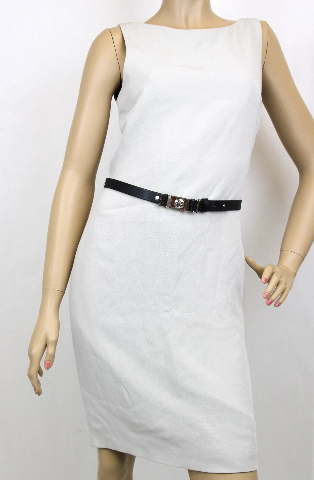 Robe en soie authentique Gucci NEUVE avec ceinture G imbriquée, 40, 260755