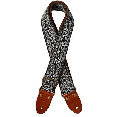Stagg SWO-LOS-BLK gewebter Nylon-Gitarrengurt mit losangem Muster