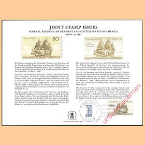 PS43 German Immigration USPS Souvenir Card 2040 Joint Issue Concord PA UO Cancel