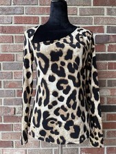 H M Leopard Print long sleeve Fitted Top NWT