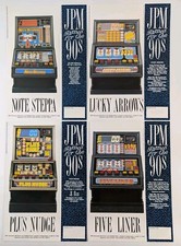 Vintage Pub Fruit Machine Flyers JPM 1990 x4 : Five Liner Note Steppa Lucky 