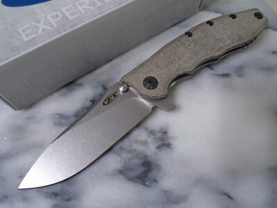 Zero Tolerance Hinderer Slicer Pocket Knife Magnacut Micarta KVT ZT 0562MIC USA