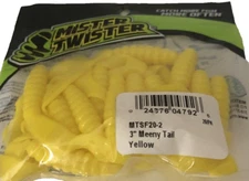 Mister Twister #MTSF20-2  3" Meeny Tail Yellow-1pk of 20pcs-Brand New-SHIP 24 HR