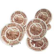 Fair Winds Staffordshire England Bread & Butter Plates Alfred Meakin Lot 7 NEW