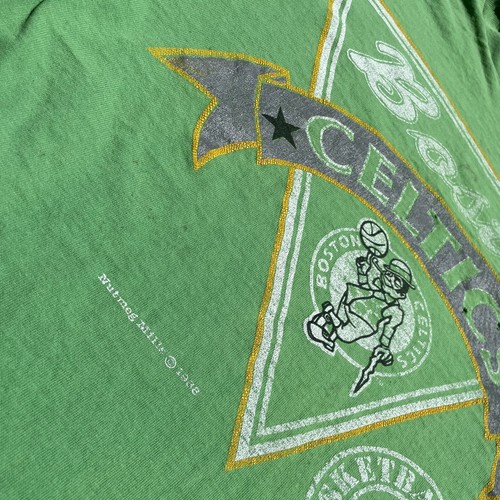 Vtg 80s Bostons Celtics Nutmeg Mills T Shirt Sz XL Green SS Made in USA NBA - Picture 9 of 14