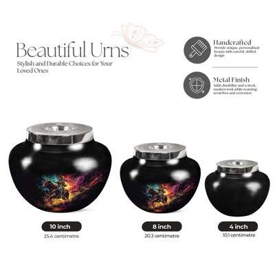 Yatskia Small Raven Cremation Urn – 3-Inch Keepsake Urn For Ashes, Screw-Top Lid, Aluminum, Classic Pack Of 4