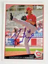 BRONSON ARROYO Signed 2009 Topps #513 Cincinnati Reds Card Autograph