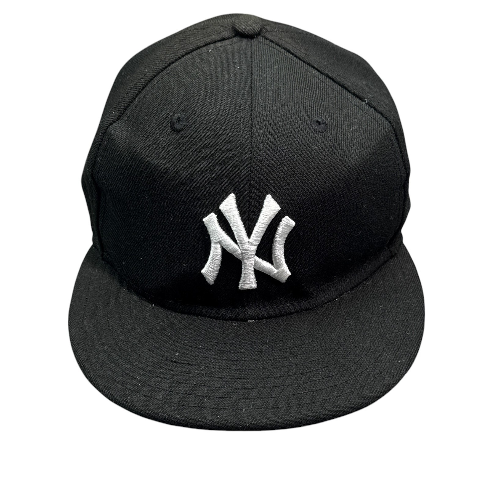 New Era New York Yankees Fitted Cap Hat 59Fifty Size 7-1/4 Black MLB