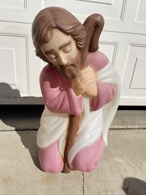 Vintage Josef Blas Mulde Weihnachten Nativity 26 '' Hoch General Foam Plastik