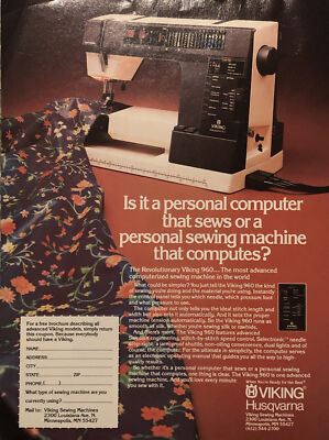 1983 Viking 960 Sewing Machine PRINT AD Husqvarna - Computer That