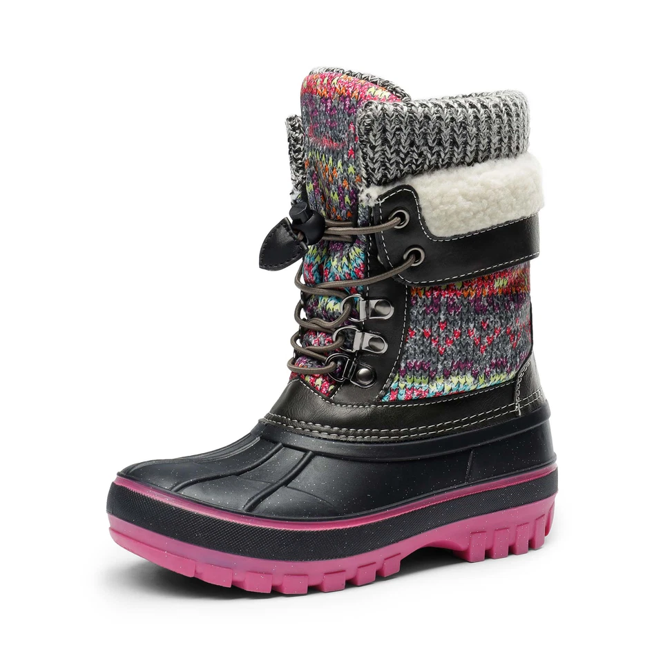 Niños Niños Niñas Niños Pequeños Aislados Impermeables Media Pantorrilla Invierno Cálido Botas de Nieve Foto 3 de 4