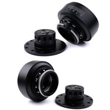 Momo Black Steering Wheel Quick Release Hub Adapter Snap Boss Kit