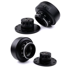 Black Steering Wheel Quick Release Hub Adapter Snap Boss Kit MOMO