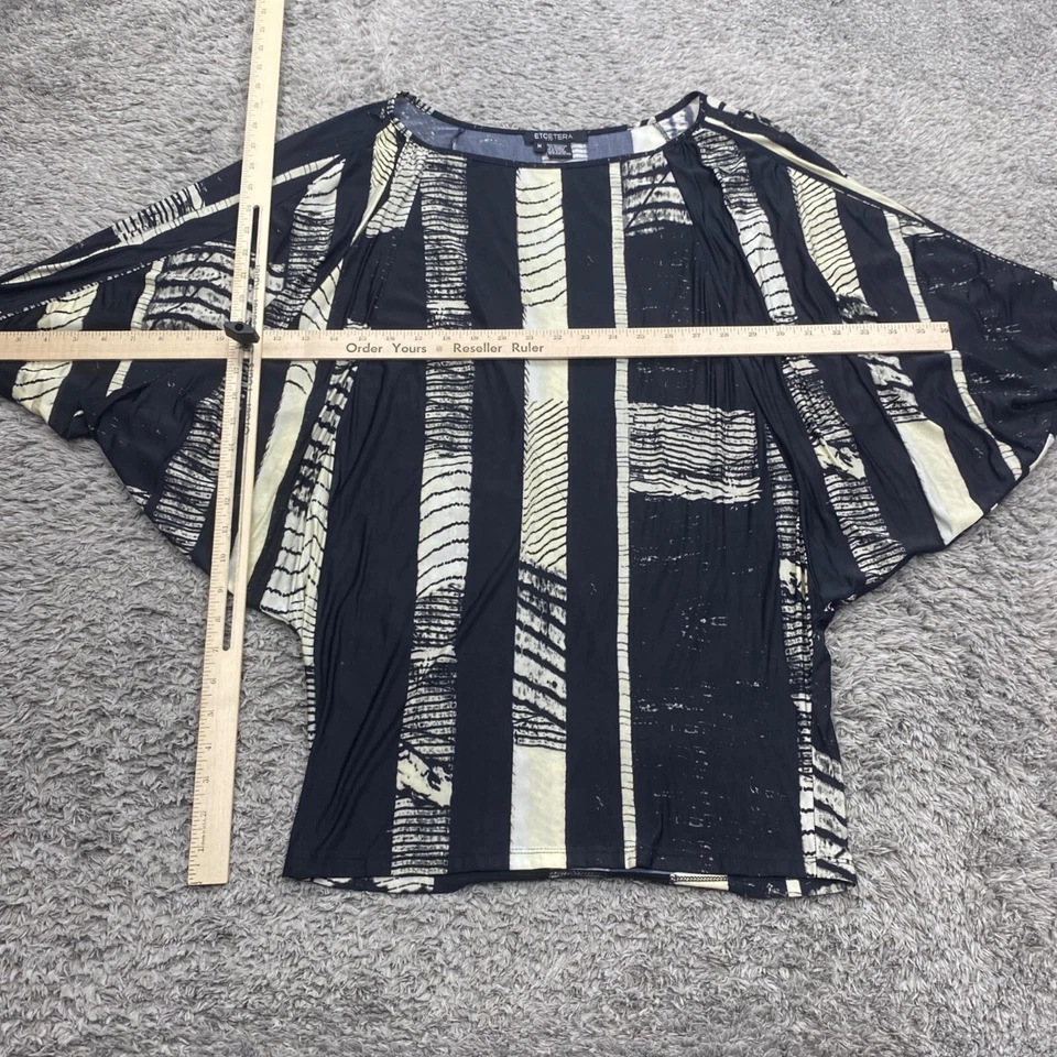 Etcetera Top Women Medium Black Patchwork Artsy Batwing Whimsigoth Fairy Blouse - Image 4 of 4