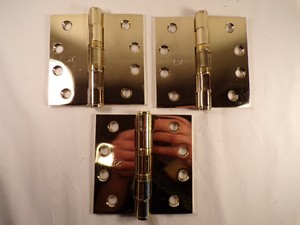 3 McKinney USA Door Hinges 4" x 4" Polished Brass Finish Ball Bearing | eBay