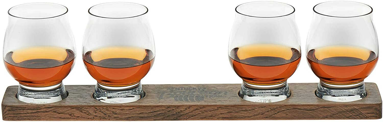 LIBBEY KENTUCKY BOURBON TRAIL WHISKEY TASTING GLASS PADDLE SET 8 OUNCE GLASSES-image