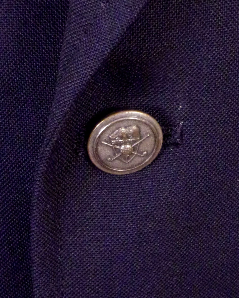 vintage 60s 70s EUC Jack Nicklaus Golden Bear HSM Navy Golf Blazer Hopsack 44 L - Image 2 of 4