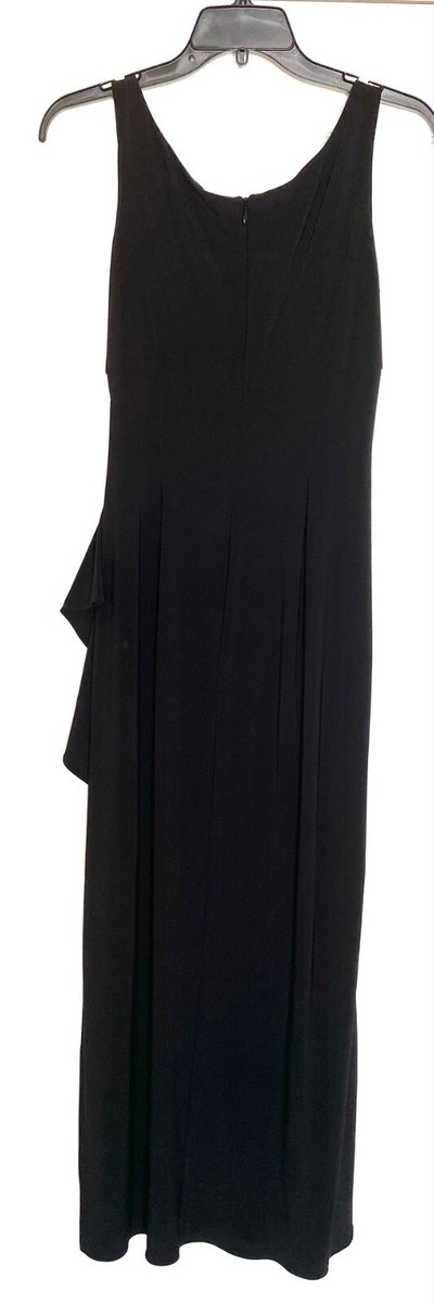 ALEX EVENINGS 2pc Black Crystal Rhinestone Trim Bolero Jacket + Dress SET 6  = S