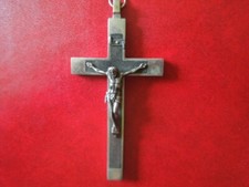 J5461 ANTIQUE PRIEST/MONK CROSS/PENDANT WOOD INLAY LENGTH 10,5 CM SEE DESCRI