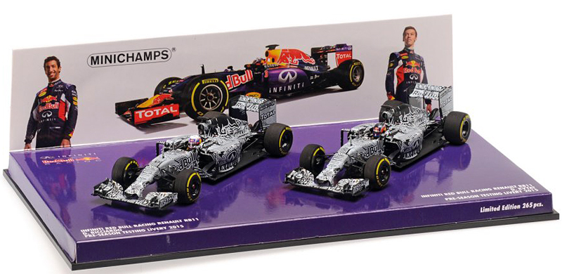 1/43 Rojo Bull RB11 ricciado/KVYAT 2018 pre-season prueba Conjunto de 2 automóviles Minichamps 1/43 Rojo Bull RB11 ricciado/KVYAT 2018 pre-season prueba Conjunto de 2 automóviles Minichamps